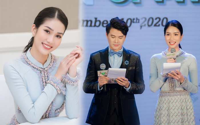 Á hậu Phương Anh diện áo dài đẹp duyên dáng, lần đầu thử sức làm MC song ngữ