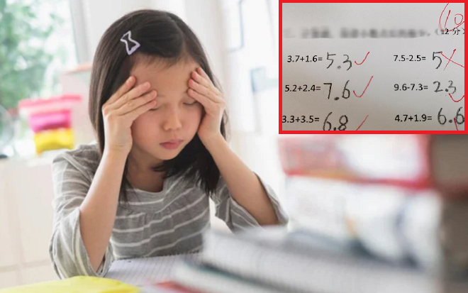 Bài toán '7,5 - 2,5 = 5' bị chấm sai khiến người mẹ bức xúc, nghi ngờ cô giáo đang trù dập con mình
