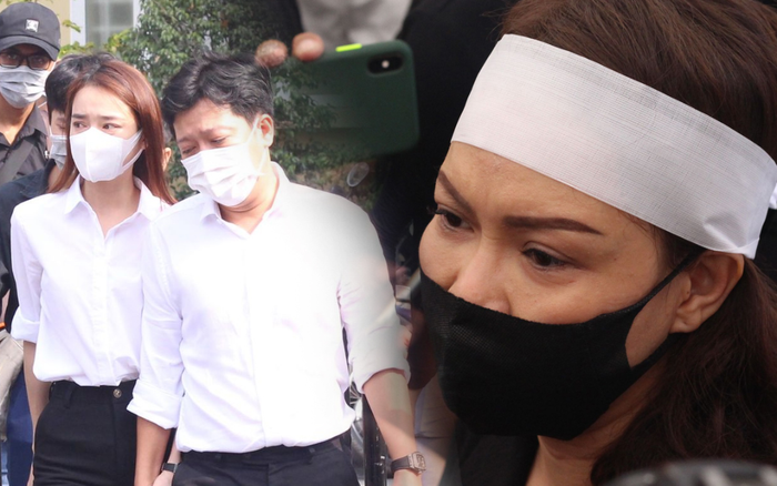 Lễ tang cố nghệ sĩ Chí Tài: Việt Hương tiều tụy, Trường Giang cúi đầu buồn bã cùng Nhã Phương đến viếng