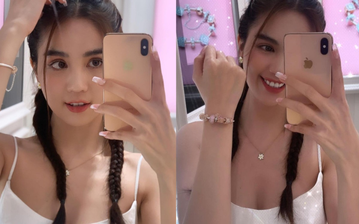 Ngọc Trinh nhí nhảnh hết nấc, hack tuổi cực đỉnh với tóc tết sam