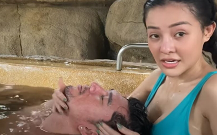 Ngân 98 dùng vòng 1 'mát xa' cho Lương Bằng Quang khiến dân mạng 'nhức mắt'