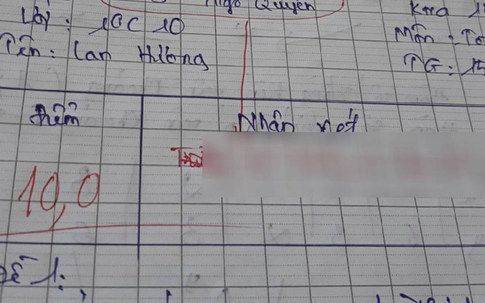 Bài kiểm tra 10 điểm nhưng mắc lỗi sơ đẳng, cô giáo phê 'chất như nước cất' khiến học trò giật mình