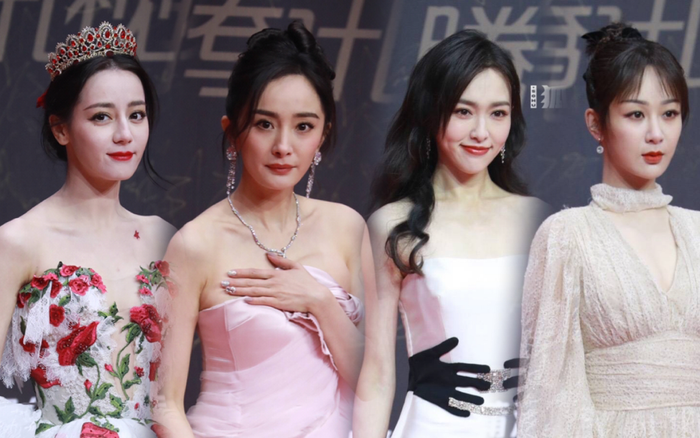 Thảm đỏ 'Tinh Quang Đại Thưởng 2020': Dương Mịch kém sắc, Địch Lệ Nhiệt Ba 'nở rộ' hết phần Dương Tử