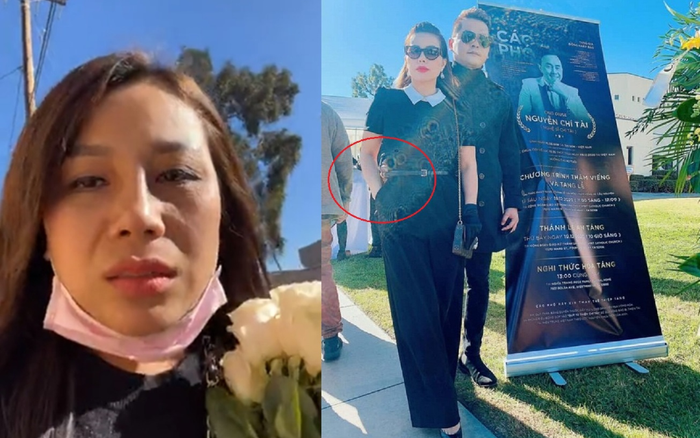 Soi phản ứng vợ cũ diễn viên Hoàng Anh khi đụng độ chồng thân mật với 'tình tin đồn' tại lễ tang Chí Tài