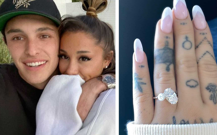 Nhẫn đính hôn có một-không-hai của Ariana Grande trông như thế nào?