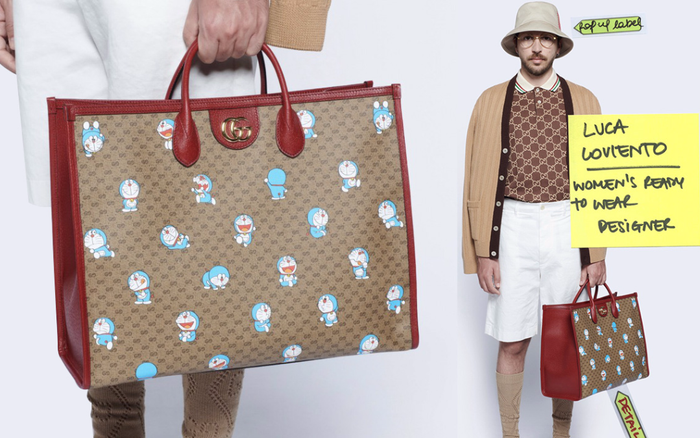 Gucci in hình Doraemon lên túi xách, quần áo bán giá ngàn đô