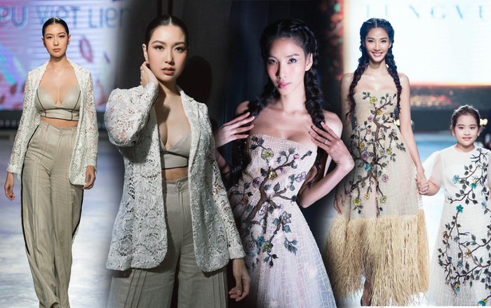 Hoàng Thùy dịu dàng diễn Vedette, 'mẹ bỉm sữa' Thúy Vân catwalk đầy thần thái ở vị trí First Face