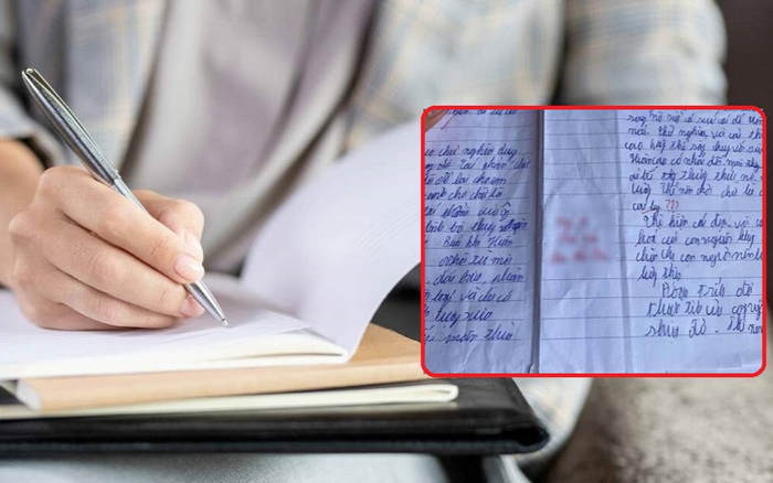 Chấm bài kiểm tra gặp học trò viết chữ xấu, cô giáo phải thốt lên 'má ơi...'