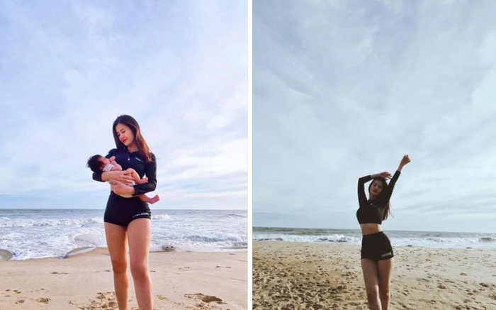 Dân mạng tranh cãi nảy lửa khi Đông Nhi đưa con 2 tháng tuổi đi biển