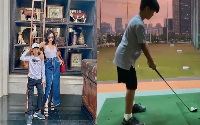 Con trai Lệ Quyên đã đánh golf chuyên nghiệp, đáng chú ý là lời khen của chồng cũ nữ ca sĩ