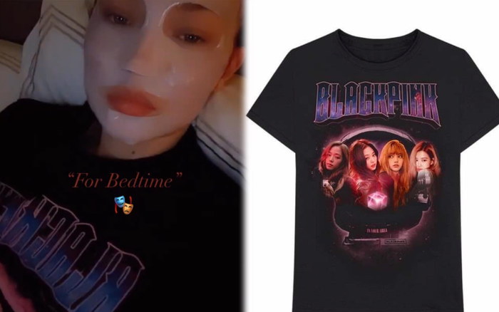 Chân dài Gigi Hadid đắp mặt nạ, diện áo in hình nhóm Black Pink khiến dân tình thích thú