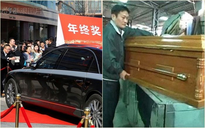 Những kiểu thưởng Tết độc lạ ở Trung Quốc: Người nhận siêu xe, kẻ được phát quan tài
