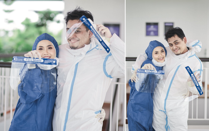 Tình yêu trong đại dịch Covid-19: Cặp đôi y tá chụp ảnh cưới trong bộ đồ bảo hộ