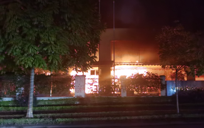 Trung tâm đào tạo vận động viên cấp cao Hà Nội cháy lớn đêm 30 Tết