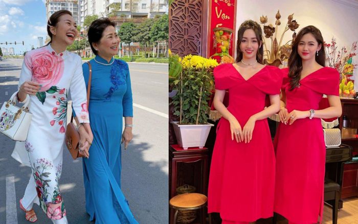 Không đẹp riêng mình, dàn mỹ nhân Việt còn ăn diện đồng điệu với gia đình ngày Tết