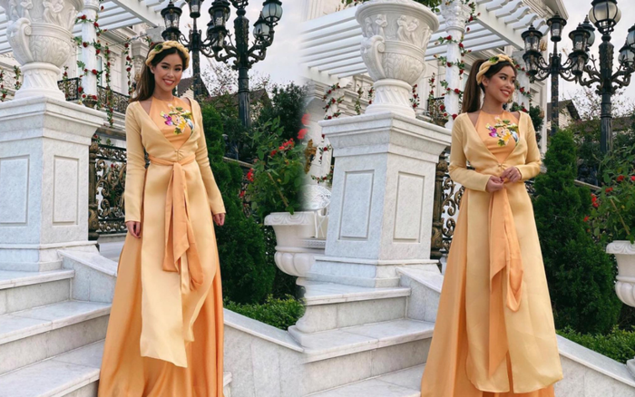 Em chồng Hà Tăng diện áo bà ba, áo tứ thân rực sắc màu trong suốt ngày Tết