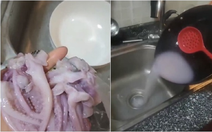 Mua trúng 'mực tàng hình' về luộc, người phụ nữ hốt hoảng phát hiện mực tan biến trong nước
