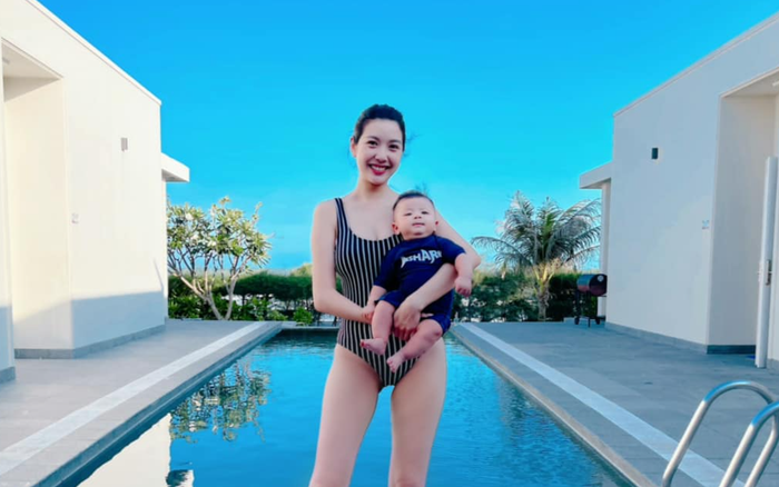 Thúy Vân diện áo tắm, khoe khéo body nuột nà sau 3 tháng sinh con khiến fan 'dậy sóng'