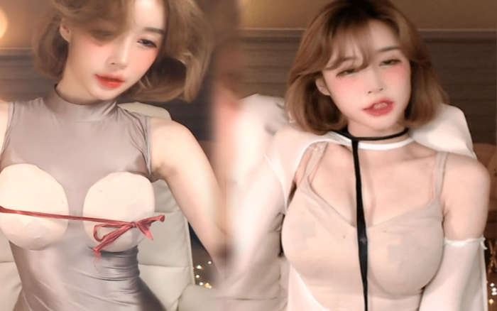 Nữ streamer gây sốc với loạt trang phục tự chế 'mặc như không' trên sóng livestream