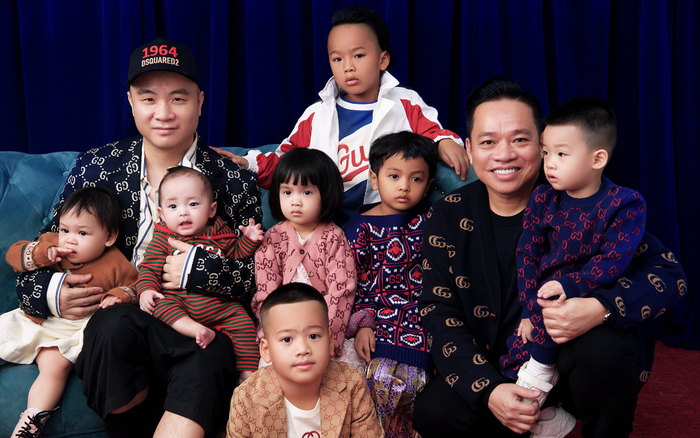 NTK Đỗ Mạnh Cường phối hàng hiệu sành điệu cho 7 con