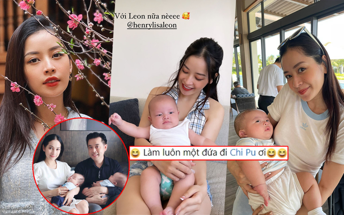 Dương Khắc Linh khuyên Chi Pu 'đẻ liền': Hôm trước bế con Hà Hồ, nay hí hửng ẵm cặp hoàng tử song sinh