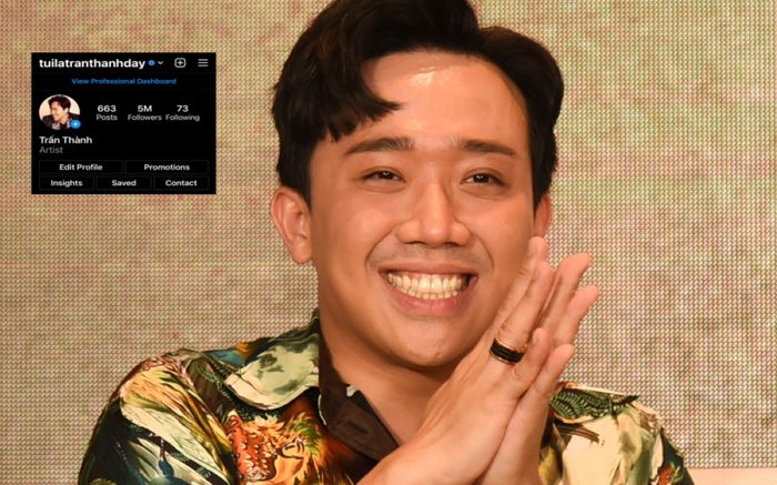 Trấn Thành 'khoe' thành tích sở hữu lượt theo dõi 'khủng' khi sử dụng Tiktok, Youtube và Instagram