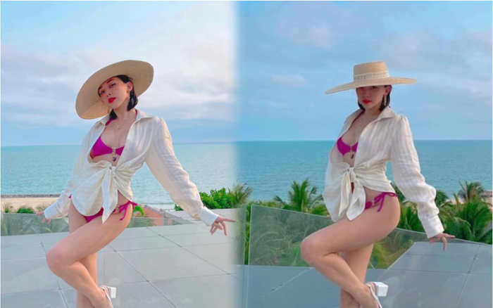 Tóc Tiên 'nửa kín nửa hở' với bikini tạo dáng quyến rũ bên cạnh biển xanh ngát trời