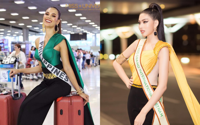 Ngọc Thảo đi ngay nước cờ của Miss Universe Catriona Gray, giật spotlight ở sân bay Thái Lan