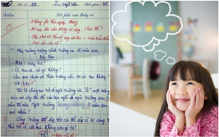 Bài văn 'tưởng tượng về ngôi trường sau 10 năm' bị chấm 0 điểm còn phải viết bản kiểm điểm