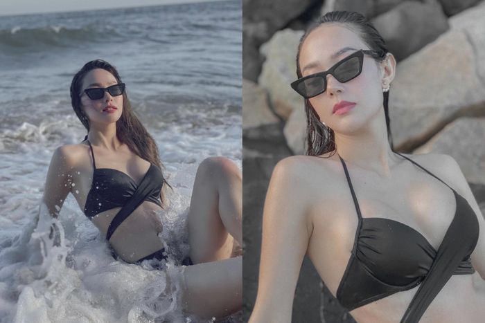 Minh Hằng diện bikini tắm biển, khoe trọn 3 vòng cực quyến rũ khiến dân tình 'mất máu'