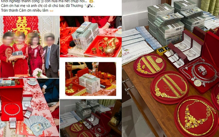 'Choáng' với món quà cưới 'khủng' lên đến 2 tỷ của cô dâu An Giang, kim cương vòng vàng đếm không xuể