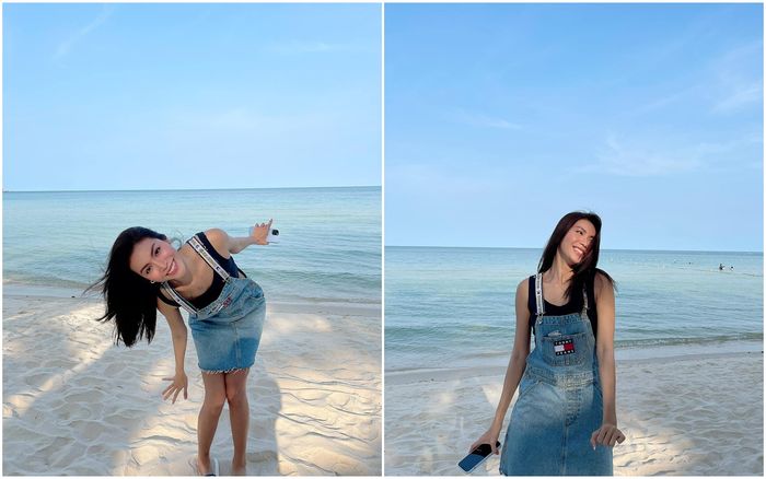 Minh Tú dịu dàng, tỏa nắng trên bờ biển vắng