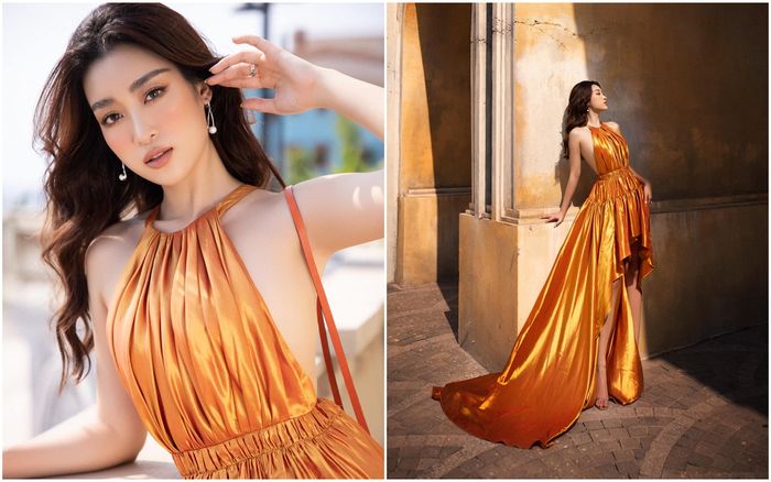 Chỉ vài phút tranh thủ, hoa hậu Đỗ Mỹ Linh vẫn toát lên vẻ cuốn hút, say đắm