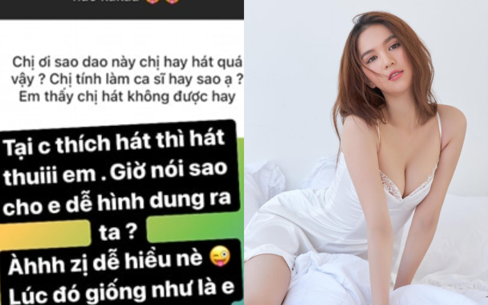 Bị fan chê hát dở mà hay hát, Ngọc Trinh đáp trả lầy lội: 'mắc hát như mắc vệ sinh'