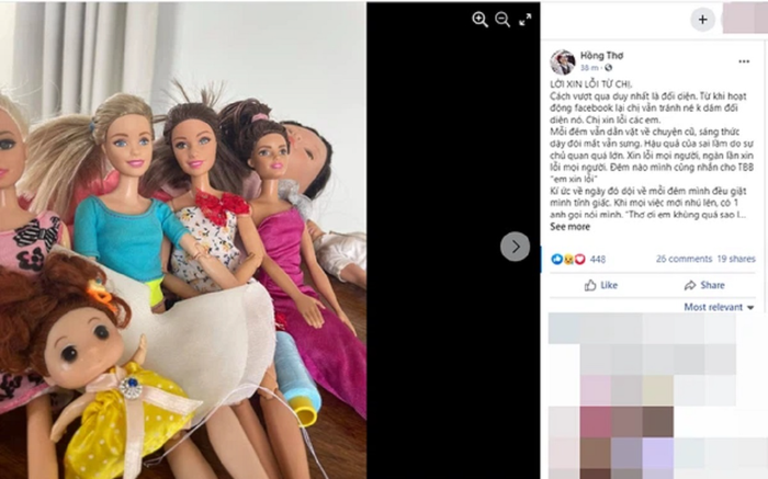 Thơ Nguyễn tiếp tục xin lỗi, tiết lộ hơn 20 năm chơi búp bê: 'Thành vì búp bê, bại vì chị'