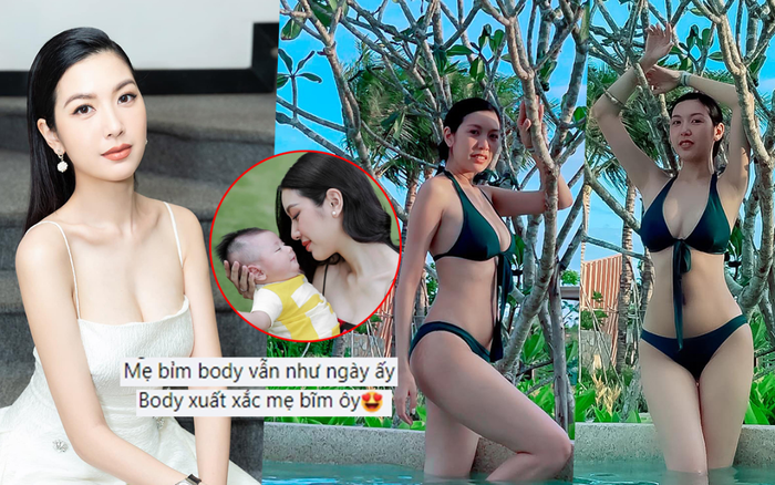 Á hậu Thúy Vân gia nhập đường đua 'mẹ bỉm quyến rũ nhất Vbiz': Vòng 1 'tràn viền', eo thon hút mắt