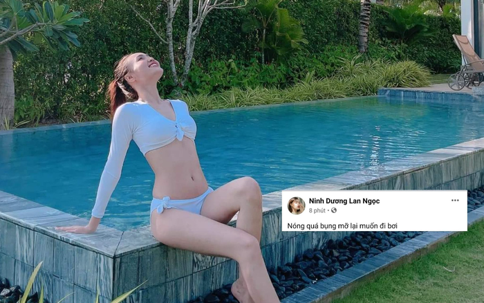 Ninh Dương Lan Ngọc mặc bikini tự để lộ 'bụng mỡ', fan ấm ức muốn đập màn hình