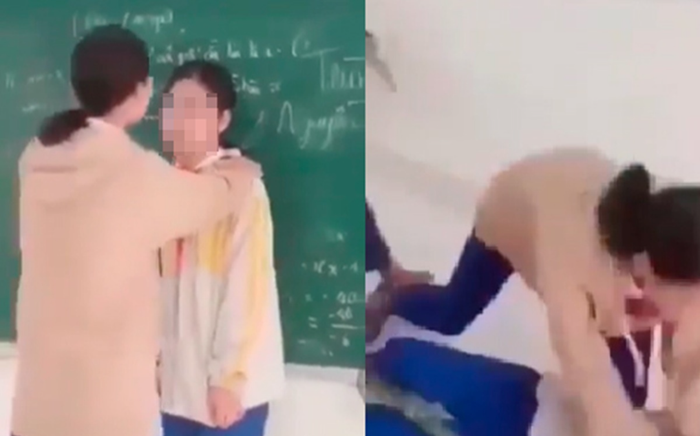 Lại thêm vụ bạo lực học đường ở Quảng Trị: Nữ sinh bị tát và mắng chửi liên tục gần 5 phút trên bục giảng