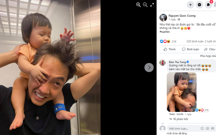 Cường Đô La cũng phải chào thua trước màn 'đè đầu cưỡi cổ' của con