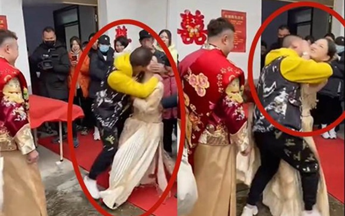 Khách mời cưỡng hôn cô dâu, chú rể không ngăn cản còn đứng cười thích thú