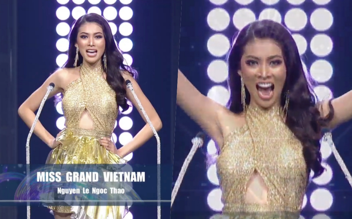 Chung kết Miss Grand: Ngọc Thảo tóc gợn sóng đẹp rực rỡ, hào sảng hô vang Việt Nam