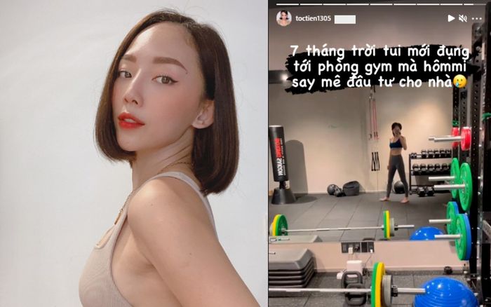 Sung sướng không kém Bảo Thy, Tóc Tiên khoe được chồng xây tặng phòng gym tại nhà