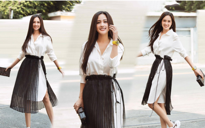 Mai Phương Thúy hack tuổi cực đỉnh với set váy xuyên thấu - áo sơ mi độc lạ