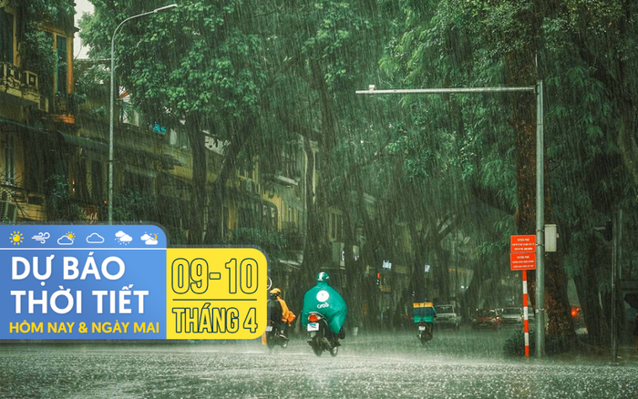 Dự báo thời tiết hôm nay và ngày mai 10/4: Cả nước có mưa rào và dông rải rác
