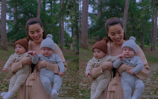 Lisa nắm tay Leon cực đáng yêu đi du lịch Đà Lạt, mẹ Hà Hồ cho diện đồ đôi cưng xỉu