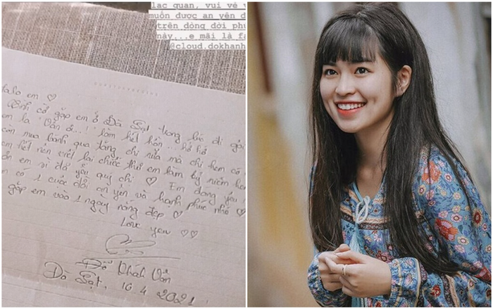 Viết thư tay gửi fan, Khánh Vân 'Mắt Biếc' được dân tình chú ý bởi nét chữ siêu 'bánh bèo'