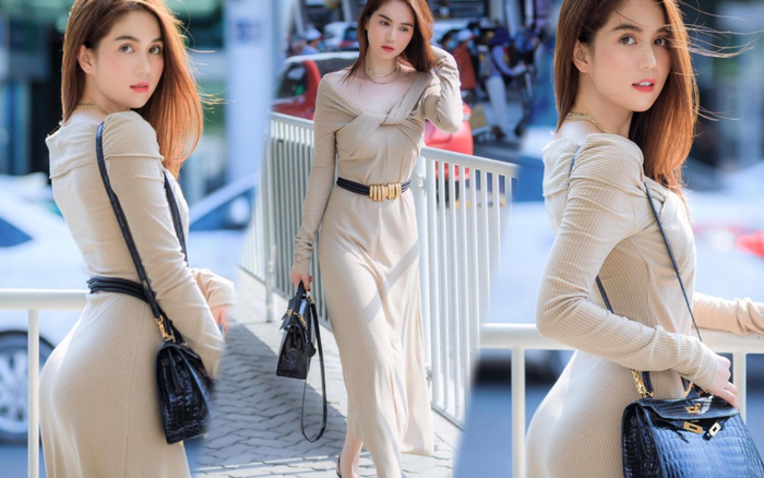Ngọc Trinh hóa quý cô công sở nền nã dạo bước trên phố