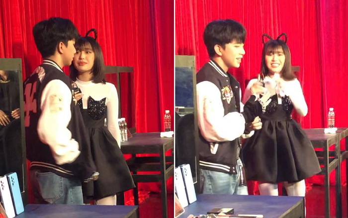 Uni5 'đẩy thuyền', thúc giục Han Sara hôn Tùng Maru trong hậu trường The Heroes