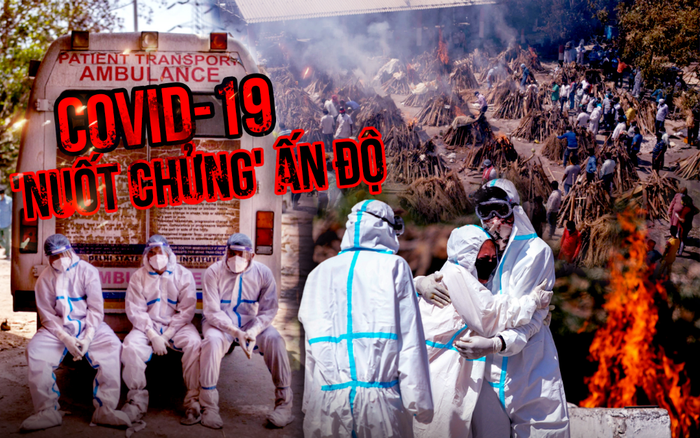 Covid-19 'nuốt chửng' Ấn Độ, nhà hoả táng đỏ lửa ngày đêm vẫn chưa hết thi thể