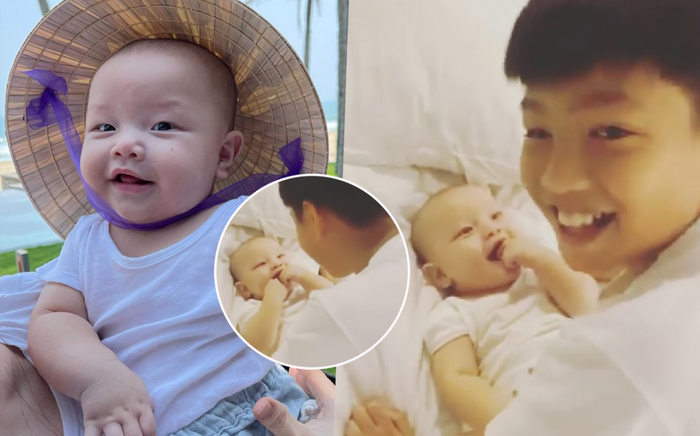 Subeo 'làm trò' nghịch ngợm với Leon, con trai út của mẹ Hà Hồ cười giòn tan khiến fan ngây ngất